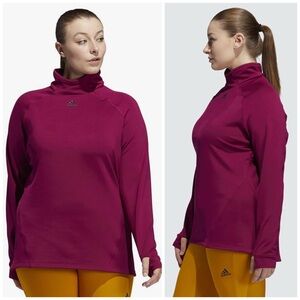Adidas Cold Rdy Mock Neck Training Pullover Sweater Power Berry Magenta Size 3X